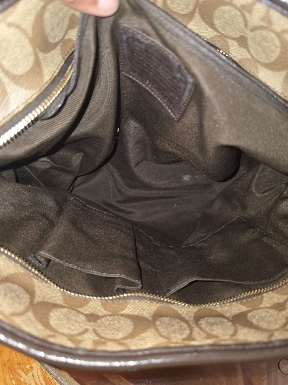 Coach Signature Canvas Tote in Brown with Black Handles - Picture 7 of 9